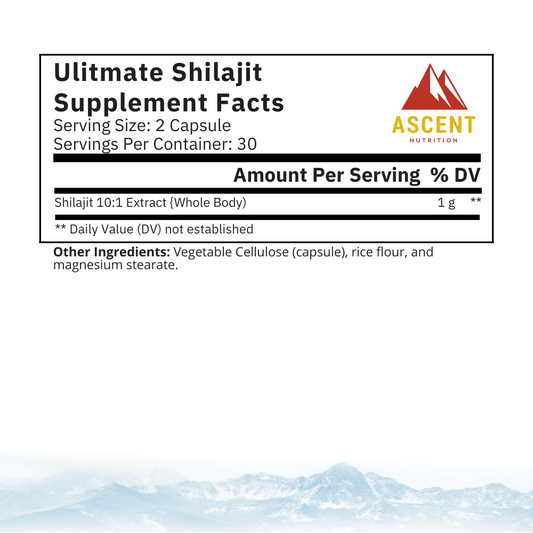 Ultimate Shilajit, 60 Capsules, 1 g by Ascent Nutrition