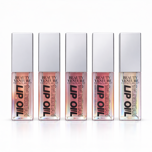Hydrating 5 Piece Lip Oil Set - Infused with Vitamin E, Ballerina