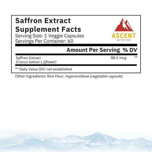 Saffron Extract, 60 Capsules, 88.5 mg by Ascent Nutrition