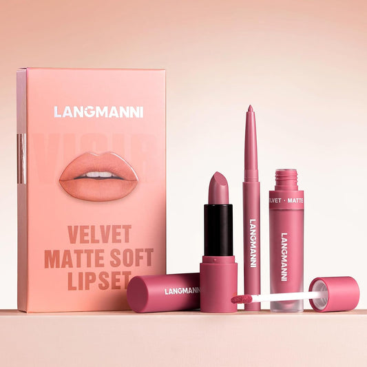 3 in 1 Matte Velvet Lip set by VIAI BEAUTY