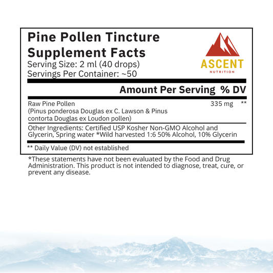 Wild-Harvested Pine Pollen Tincture, 335 mg by Ascent Nutrition