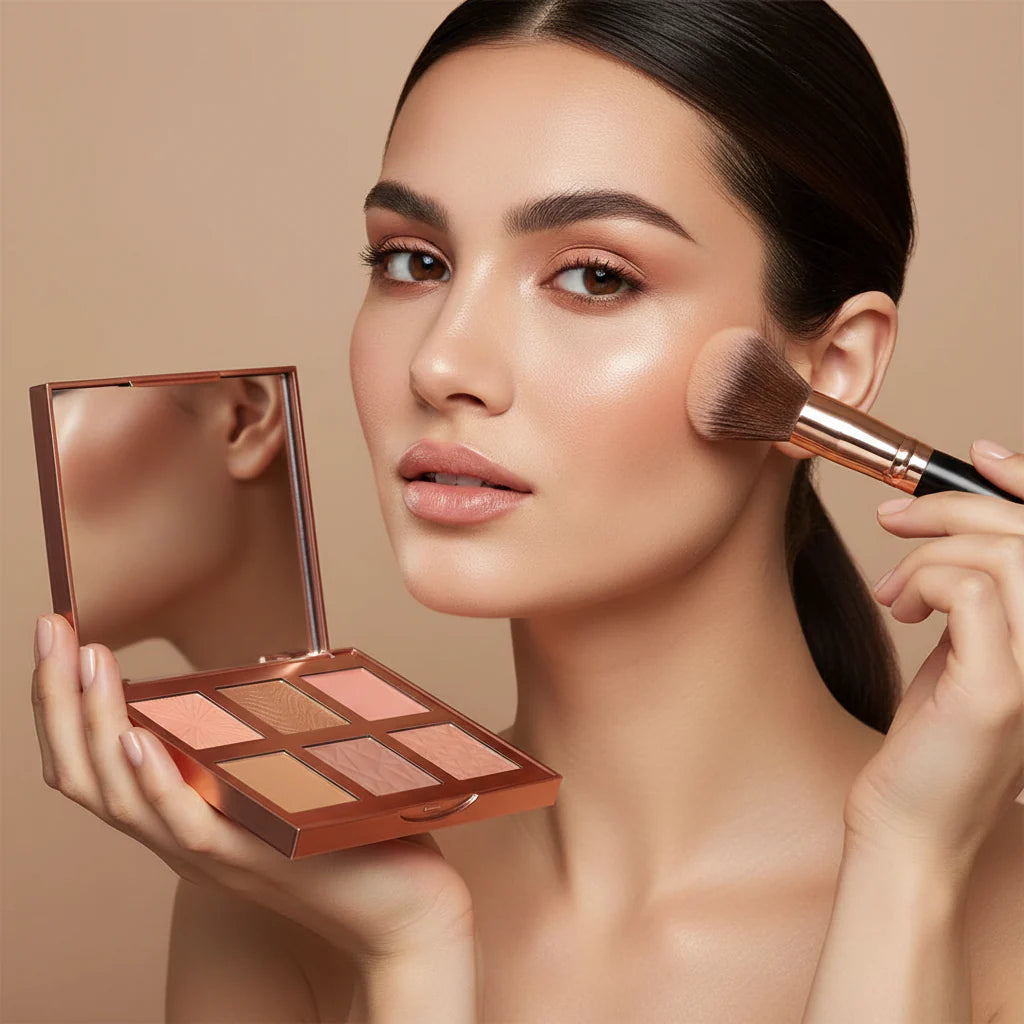 Cheeky 6 Shade Face Bar Palette - Blush, Bronzer & Highlighter