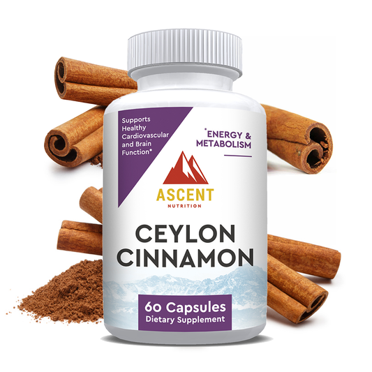 Organic Ceylon Cinnamon, 60 Capsules, 1200 mg by Ascent Nutrition
