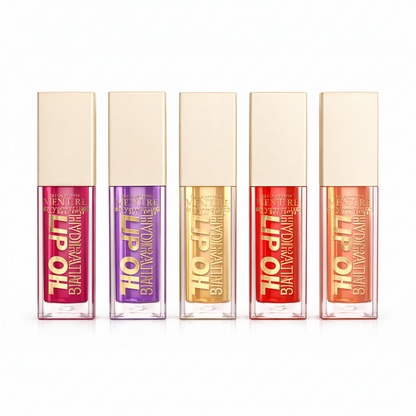 Hydrating 5 Piece Lip Oil Set - Infused with Vitamin E, Rouge