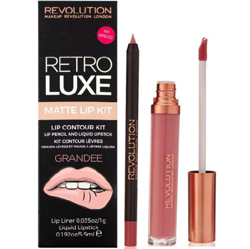 Retro Luxe Lip Contour Kit - Pencil & Lipstick - (Value Pack) by VIAI BEAUTY